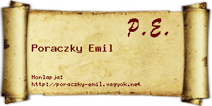 Poraczky Emil névjegykártya